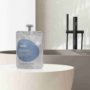 Compact Anyah shampoo doypack enriched with amino acid for soft manageable hair