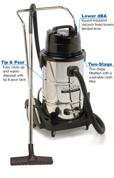 Powr Flite Wet Dry Vacuum 20 Gallon with Stainless Steel Tank and Tools