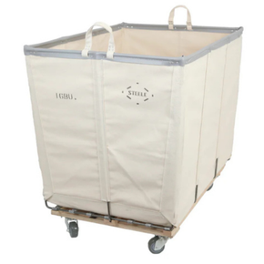 16 Bushel Commercial Laundry Cart Natural Canvas Finish