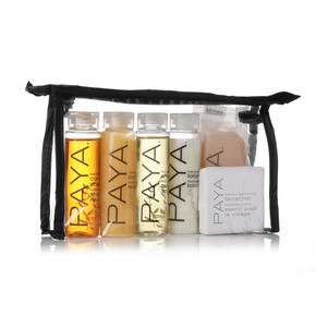 PAYA amenity kit pre-packed in recyclable sleeve for easy guest distribution PAYA amenity kit pre-packed in recyclable sleeve for easy guest distribution