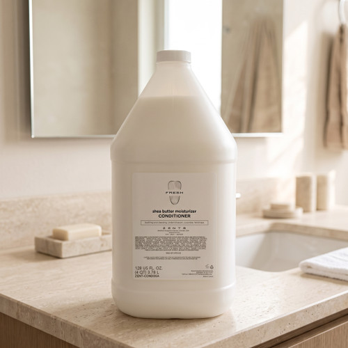 Zents Fresh Conditioner 1 gallon on bathroom counter
