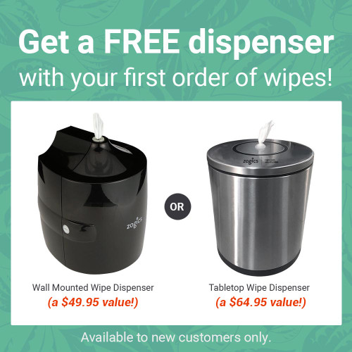 New customer choice of wall-mounted or tabletop dispenser with ecoPRO wipes
