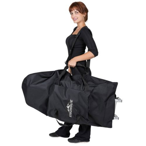 EarthLite Ergo Pro II massage chair folded in carry case for transport