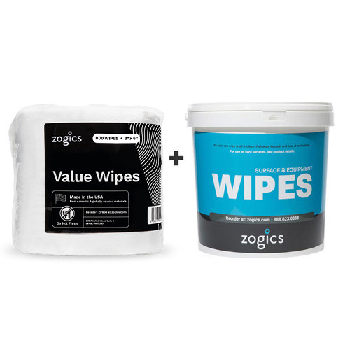 Zogics Value Cleaning Wipes portable bucket bundle with 800 pre-moistened wipes per roll