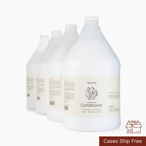 Amenie Salon lavender shampoo conditioner body wash and lotion gallon bottle set