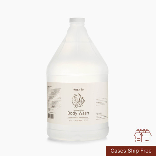 Amenie Salon lavender body wash gallon bottle front view
