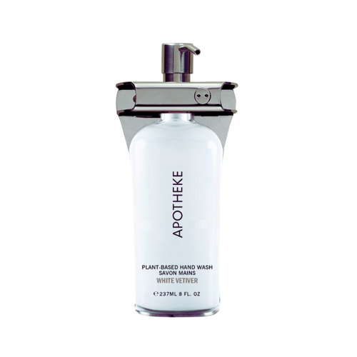 Apotheke White Vetiver Aquamenities 1-chamber wall-mount dispenser in polished stainless steel