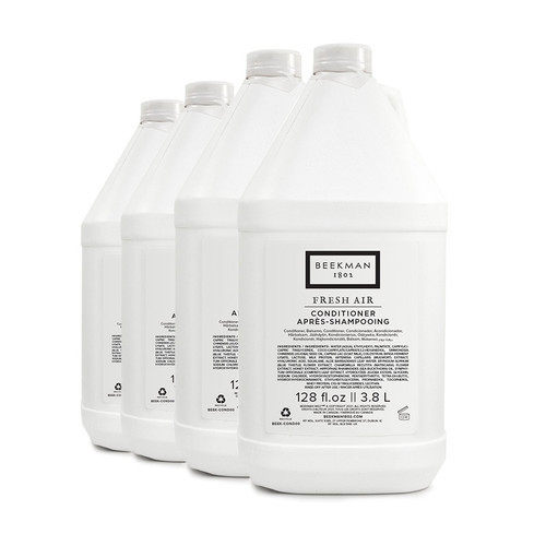 Bulk 4-gallon case of recyclable HDPE Beekman 1802 Fresh Air conditioner