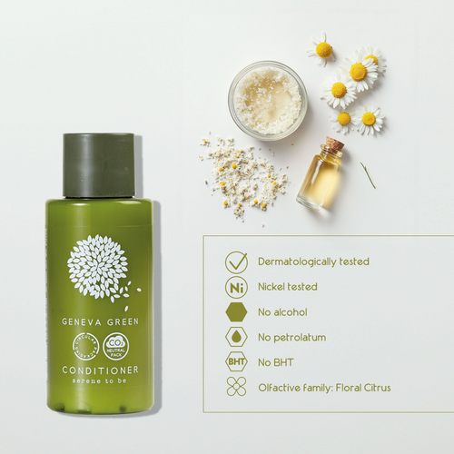 Geneva Green Travel Conditioner made from post consumer PET and PP materials