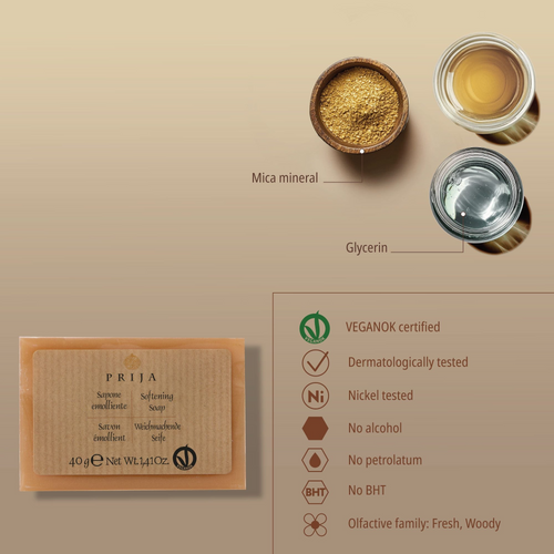 Italian made Prija guest soap with warm aromatic scent for premium hotel use