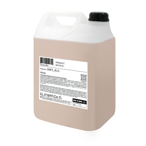 Prija creamy bath foam with ginseng in 1.3 gallon bottle for spa and hotel dispenser refills