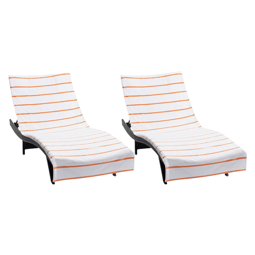 Orange outdoor chaise lounge slipcover for outdoor seating