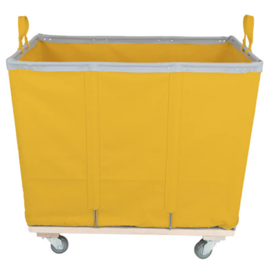 Yellow 12-bushel heavy-duty linen cart with BAC Shield antimicrobial protection