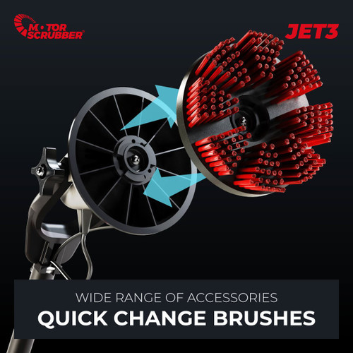 JET3 Floor Scrubber Starter Kit, Medium Handle | MotorScrubber