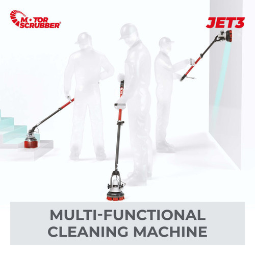 JET3 Floor Scrubber Starter Kit, Medium Handle | MotorScrubber