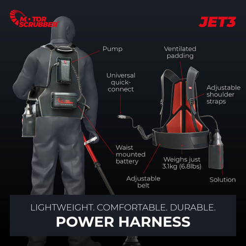 JET3 Floor Scrubber Starter Kit, Medium Handle | MotorScrubber