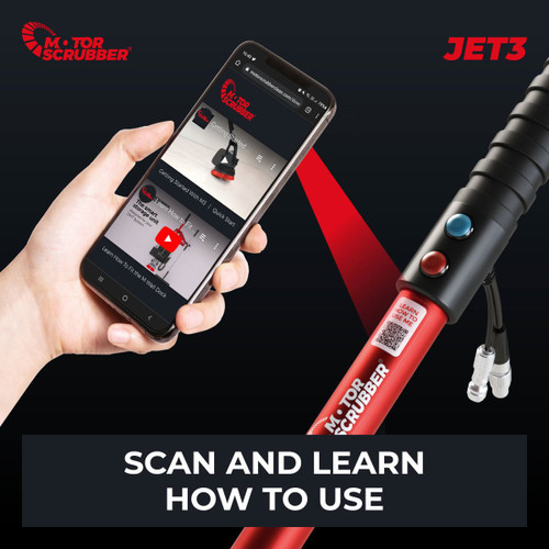 JET3 Floor Scrubber Starter Kit, Medium Handle | MotorScrubber