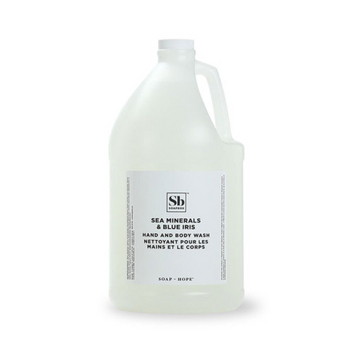 Soapbox Sea Minerals & Blue Iris body wash 1-gallon refill jug, gentle cleanse with blue iris scent