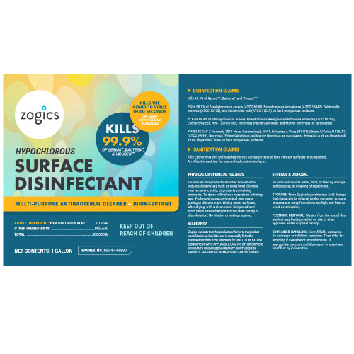 EPA Registered Hypochlorous Acid Disinfectant
