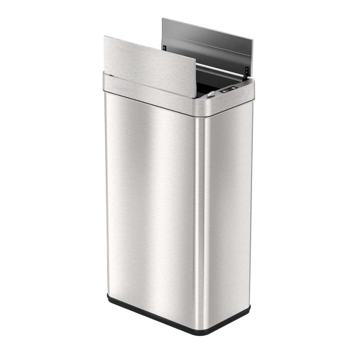 Wing Lid Sensor 18 Gallon Trash Can with wide opening
