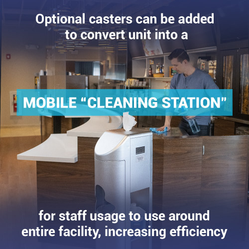 Wipe Dispenser Station With Sanitizer Dispenser And Trash Receptacle