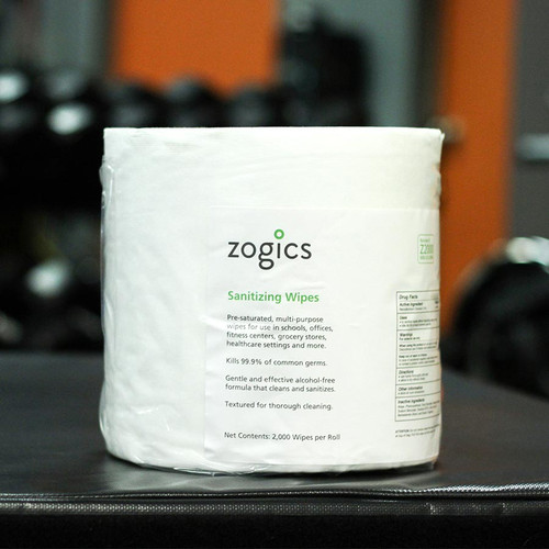 Zogics Hand Sanitizing Wipes 4-roll case with 8,000 wipes, made in USA