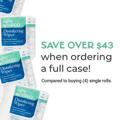 Zogics ecoPRO 4-roll wipes case with buy more save more volume pricing
