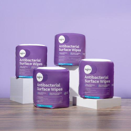 Zogics Antibacterial Surface Wipes for cleaning, disinfecting, and deodorizing hard surfaces