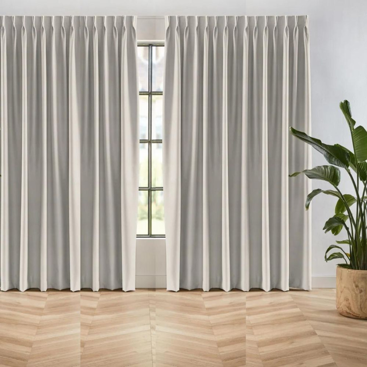 Monaco Blockout Pinch Pleat Curtain Panel natural Quickfit