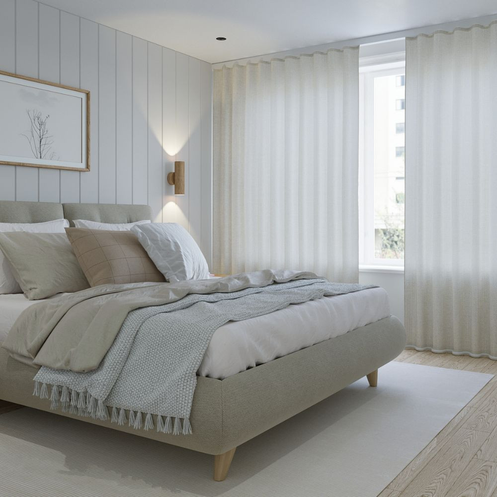 Boyd Custom Made Linen Blend Sheer Curtains Putty Quickfit