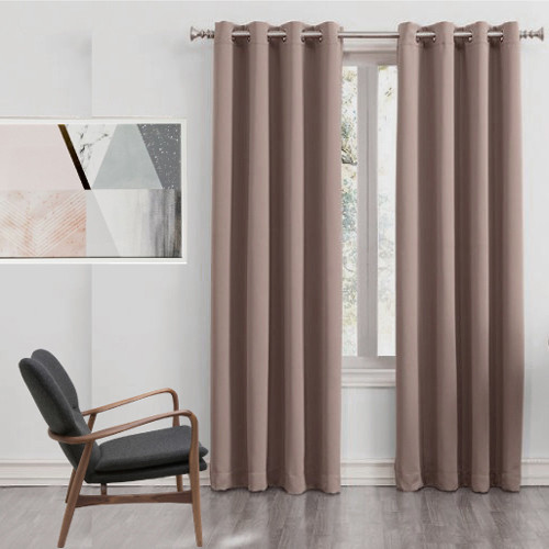 Bond 250cm Drop Eyelet Curtain Room Darkening Latte Quickfit