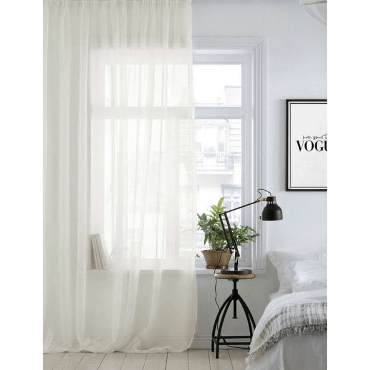 Shimmer Sheer Pinch Pleat Voile Ivory Curtains Quickfit