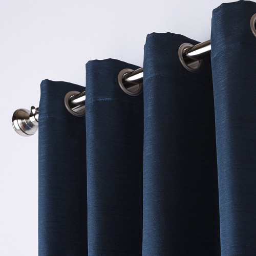 Coast Blockout Blue Textured Eyelet Curtain