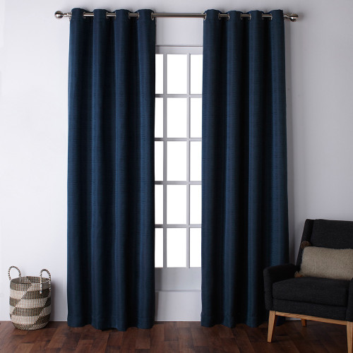 Coast Blockout  Blue Textured Eyelet Curtain