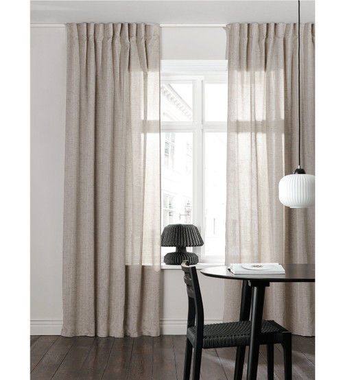Vintage Linen 100% Pure Linen Natural Curtain Panel