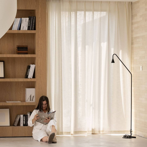 Alyeska Linen Blend Sheer Pinch Pleat Curtain Quickfit Natural