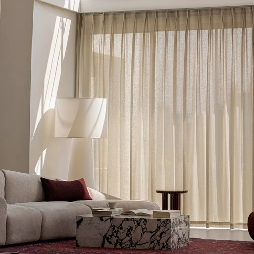 Barcelona Linen Blend Easy Care Sheer Curtains Earth