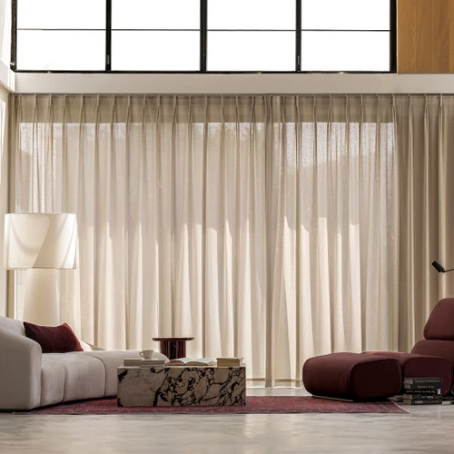 BARCELONA Custom Made Sheer Linen Blend Curtains Earth