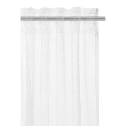 Cotton Look Voile Sheer White Curtain for Rod