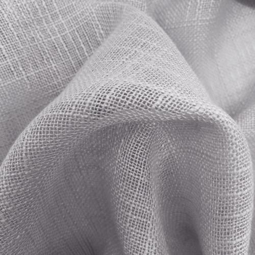 HOMESPUN Linen Look Sheer Fabric Swatch GREY