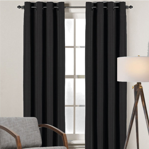 Bond Black Blockout eyelet curtains