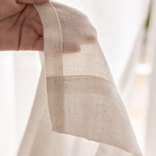 Quickfit Alba Sheer Linen  Ready Made Curtain Oat