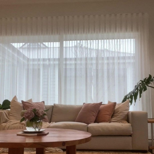 Quickfit Alba Sheer Linen Curtain Oat