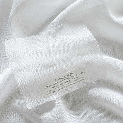 Capri White Sheer Curtain Quickfit Sample