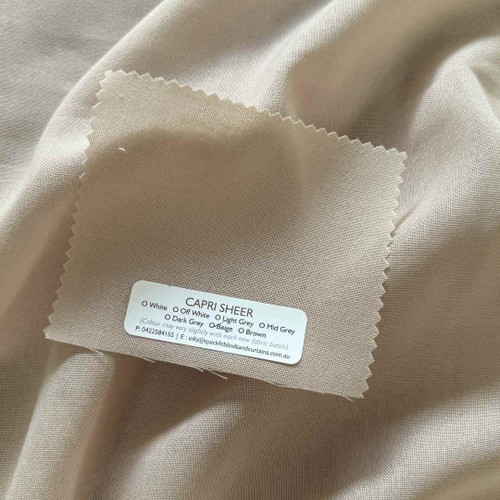 Capri Beige Sheer Curtain Quickfit Sample