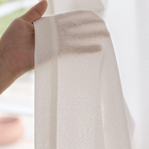 Bronte White Sheer Curtain Quickfit fabric