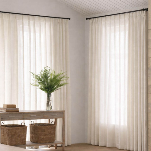Bronte Natural Sheer Pinch Pleat Curtain Quickfit