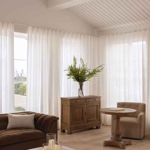 Bronte White Sheer Curtain Quickfit S-fold