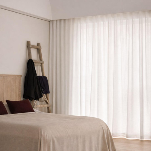 Bronte White Sheer S-fold Curtain Quickfit