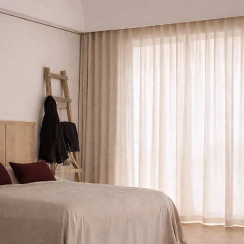 Bronte Beige Sheer S-fold Curtain Quickfit